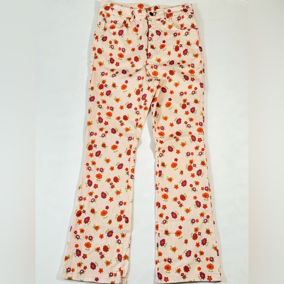 VINTAGE SUPPLY Ditsy Floral Flare Leg Jeans- Women’s Size US10 - Picture 7 of 12